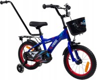 VIBBE Dječji bicikl Dragon BMX 14", plavi, s vodilicom i bočnim kotačima (YM-CB-23)